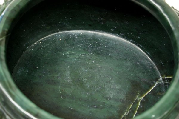 Chinese Large Spinach Jade Bowl - 5