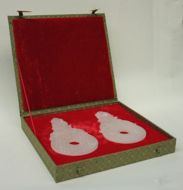 Pair Chinese Archaistic Bi Plaques