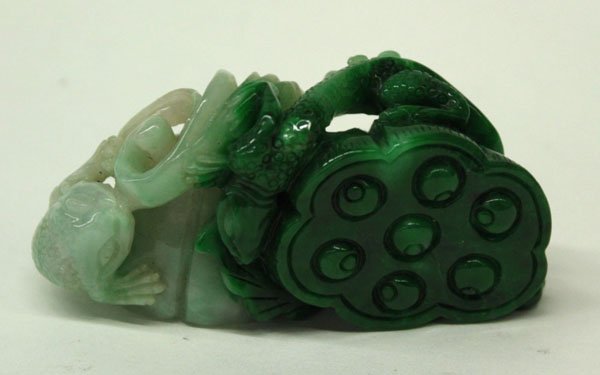 Chinese Apple-Green Jadeite Carving - 2
