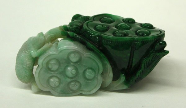 Chinese Apple-Green Jadeite Carving - 3