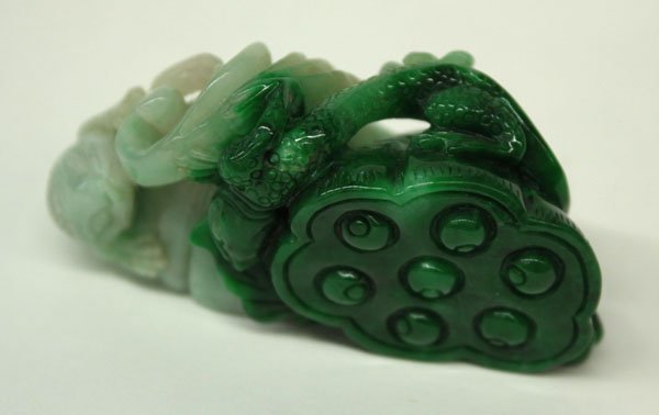 Chinese Apple-Green Jadeite Carving - 4