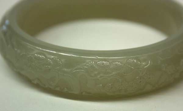 Chinese green jade bangle bracelet - 3