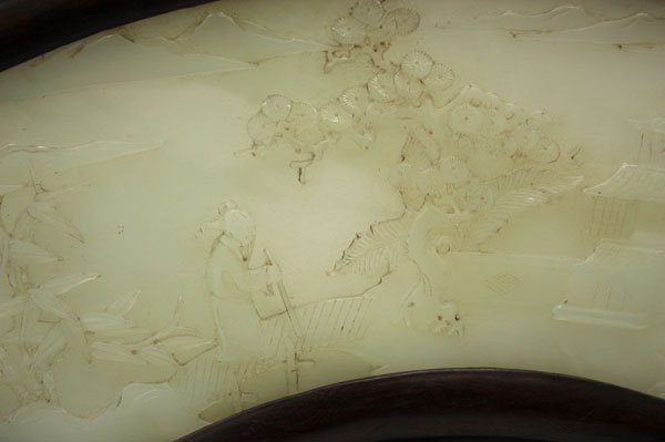 Chinese Jade Inlaid Wood Table Screen - 3