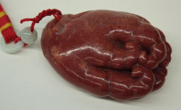Chinese Vermilion Stone Buddha Hand