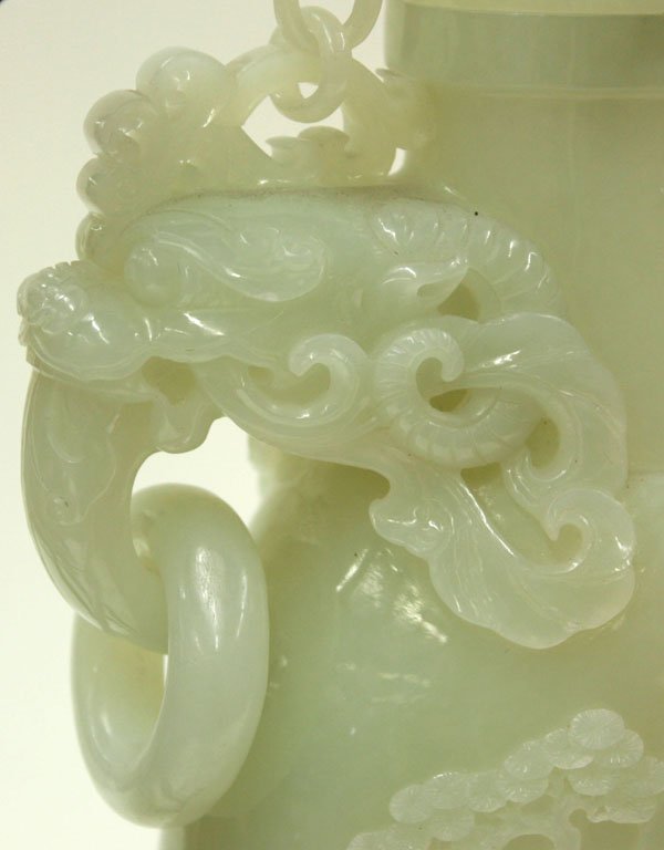 Chinese Celadon Jade Hanging Urn - 3