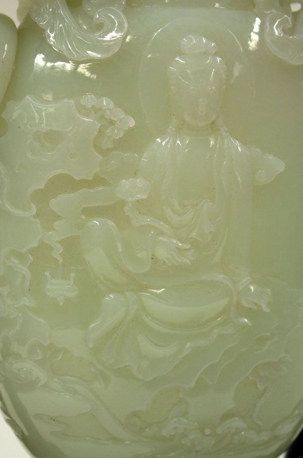 Chinese Celadon Jade Hanging Urn - 4