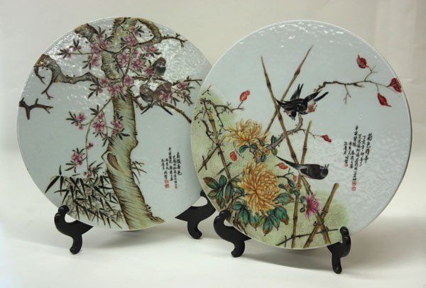 Chinese Bird-and-Flower Plaques