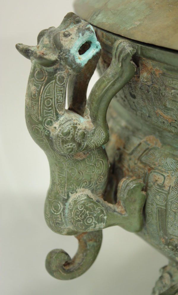 Chinese archaistic bronze censer - 5