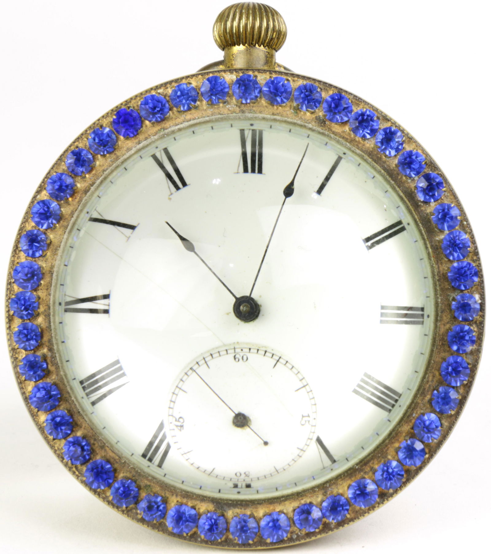 An antique "jeweled" brass mounted paperweight desk (1 of 9)