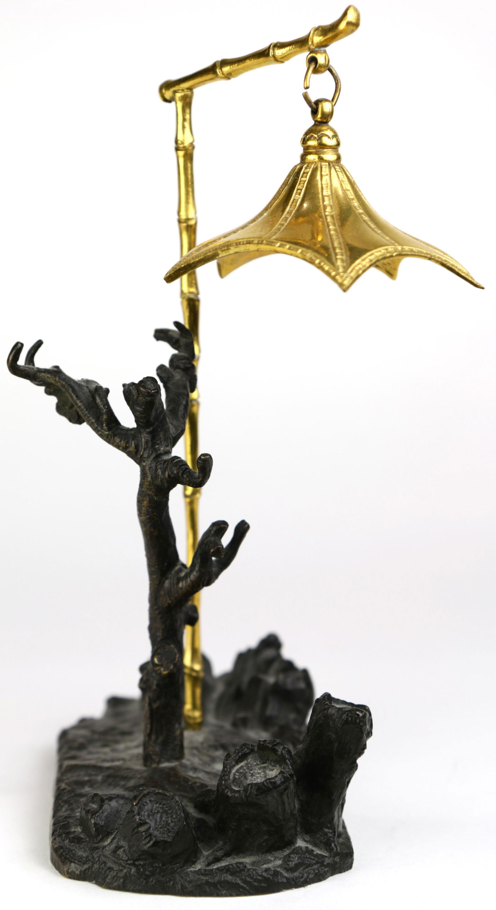 A gilt and patinated bronze watch holder circa 1890 (1 of 4)