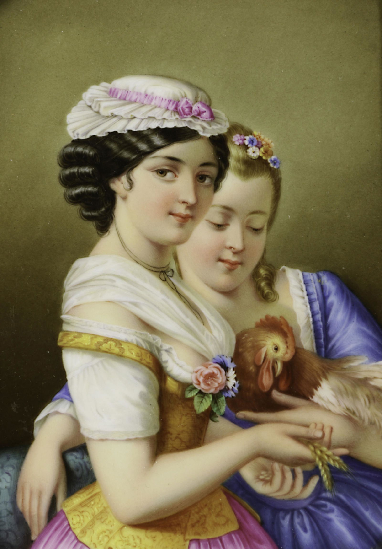 A framed Meissen porcelain miniature portrait (1 of 4)