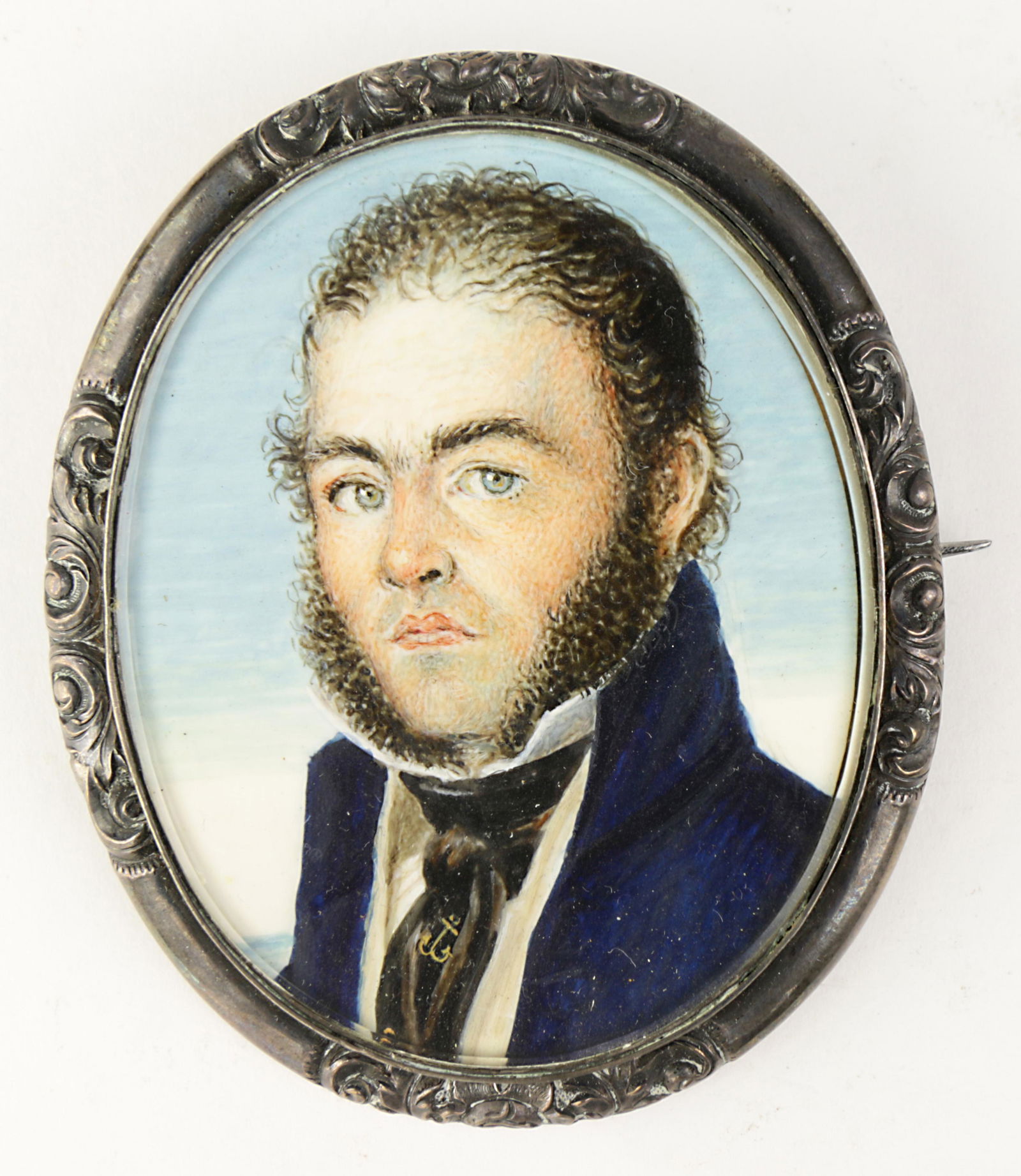 A European miniature portrait of a gentleman 19th (1 of 3)