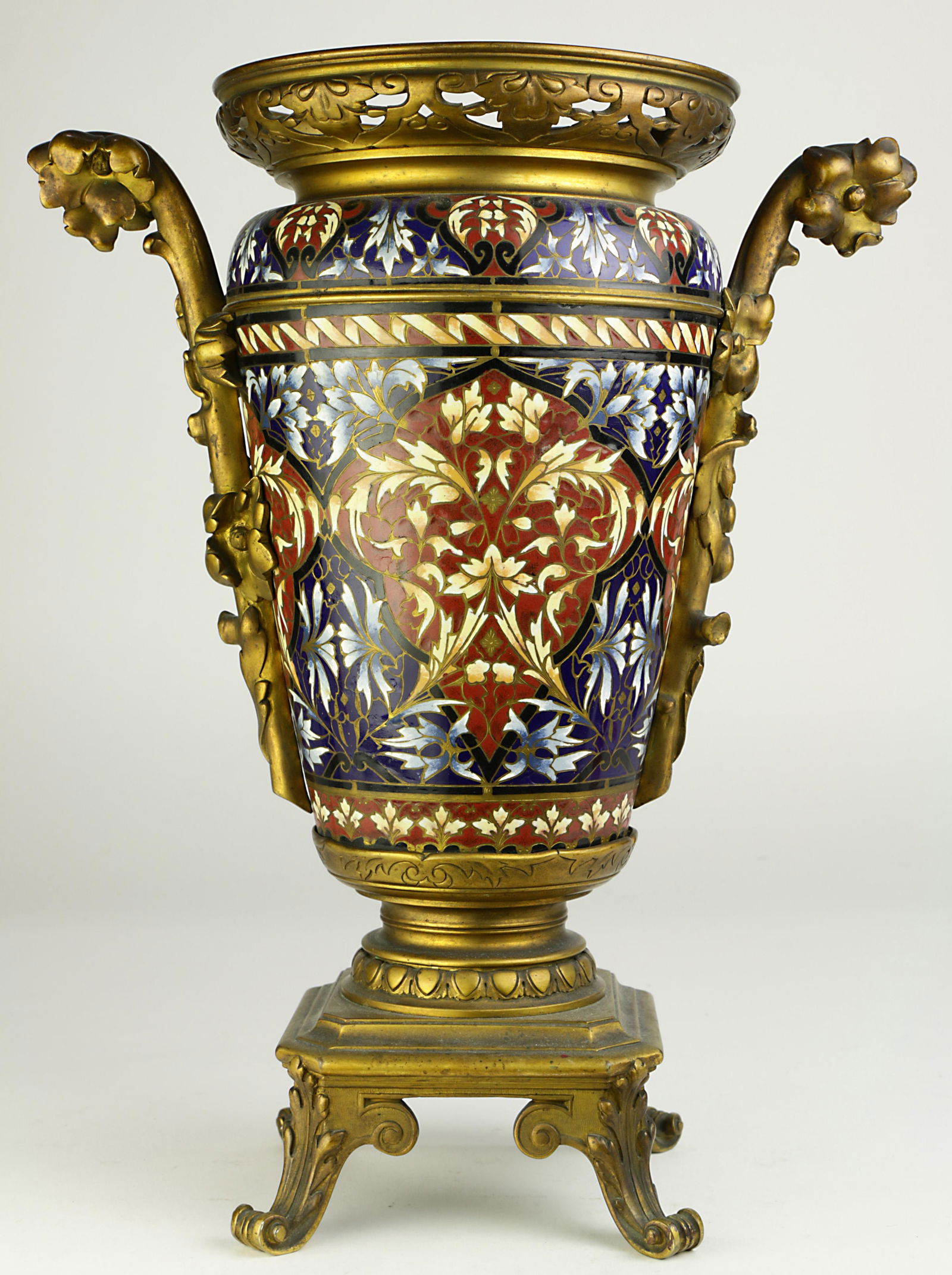 A Continental gilt bronze mounted champleve urn (1 of 6)