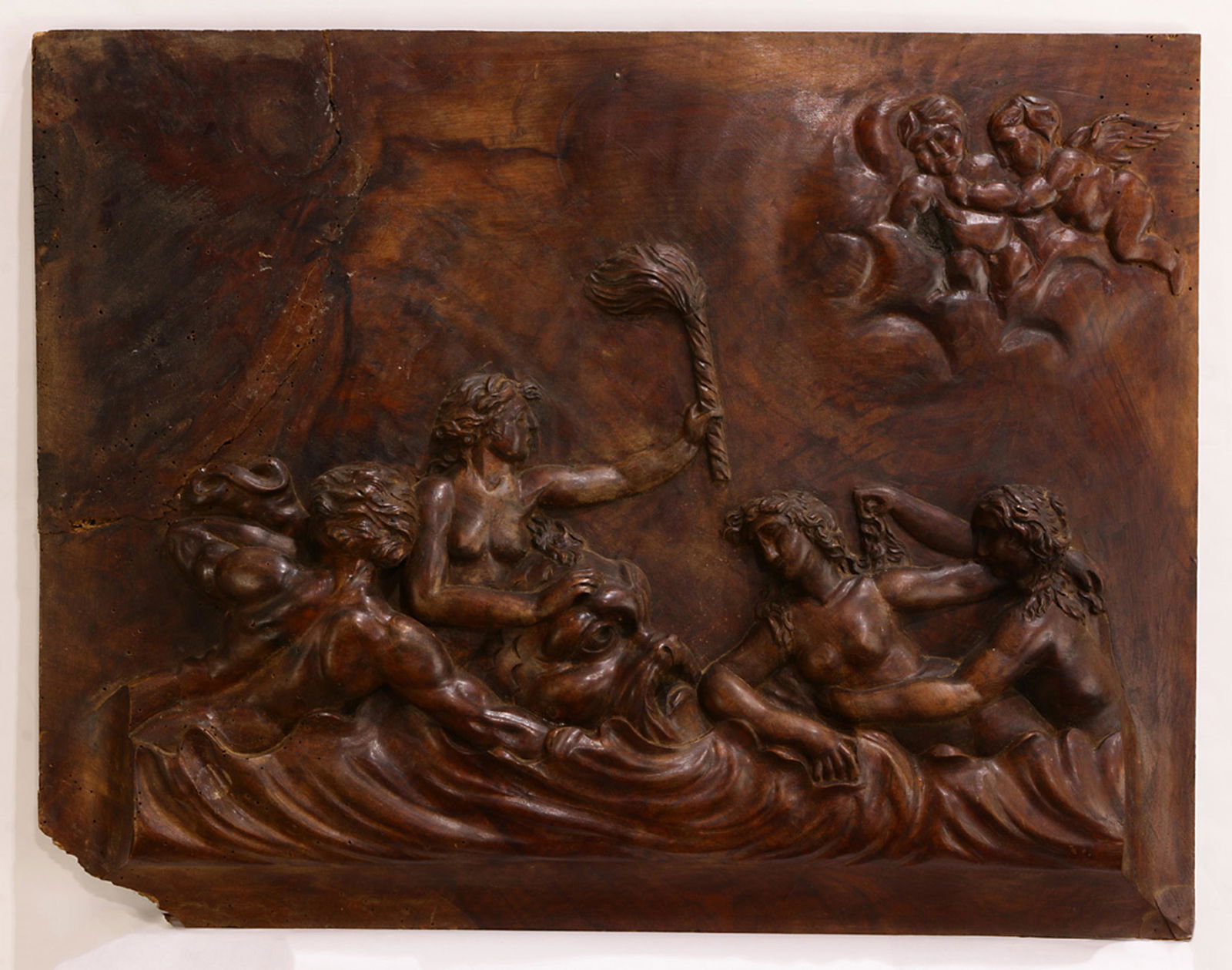 A French walnut carved allegorical plaque circa 1790 (1 of 3)