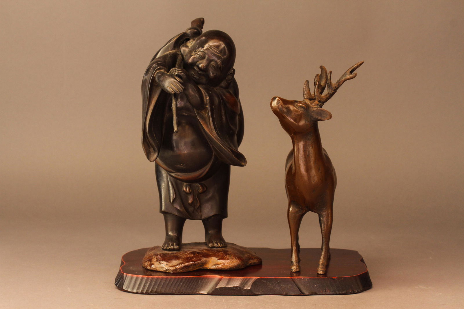 (Lot of 2) A Group of Japanese Bronze Figure of Budai (1 of 20)