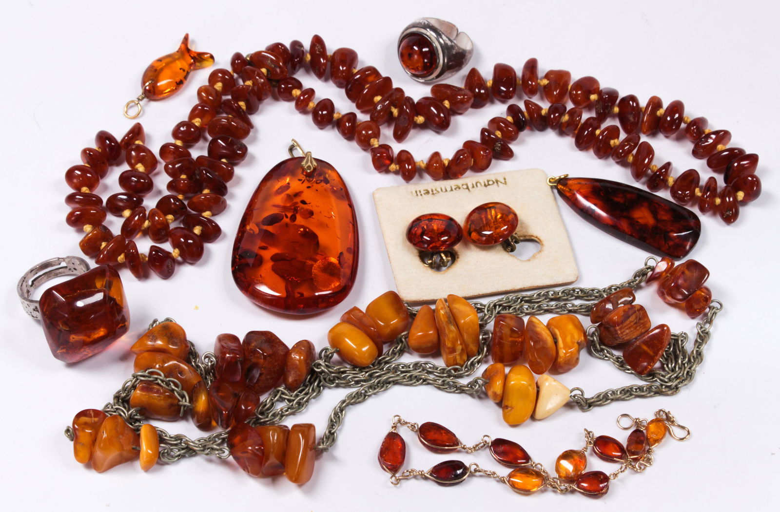 Collection of amber, silver, metal jewelry (1 of 1)
