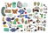 Collection of multi-stone, metal items