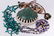 (Lot of 4) Multi-stone, mosaic, shell, metal necklaces