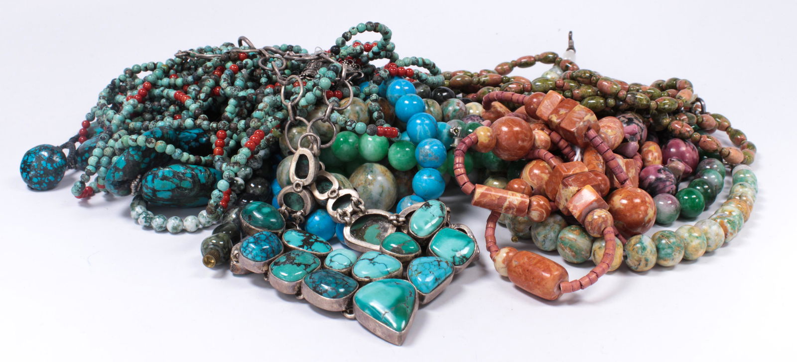 Collecting of multi-stone, silver, metal necklaces (1 of 1)