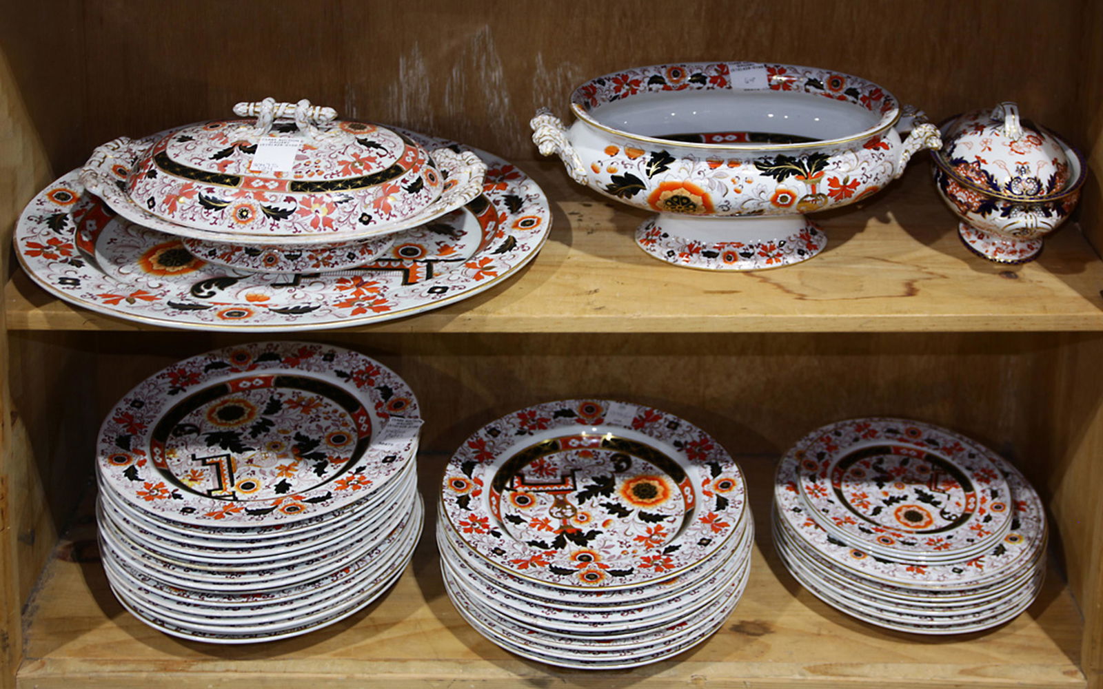 Two shelves of English Ironstone table articles in the (1 of 1)