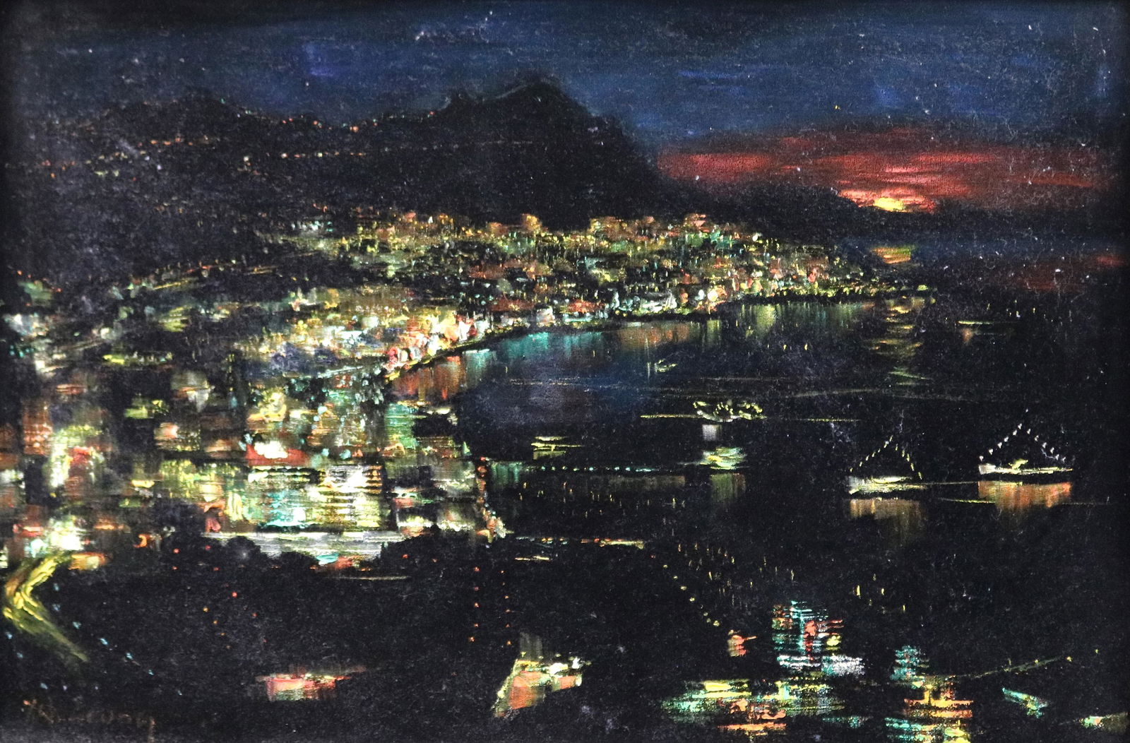 Painting, Hong Kong Harbor Scene (1 of 3)