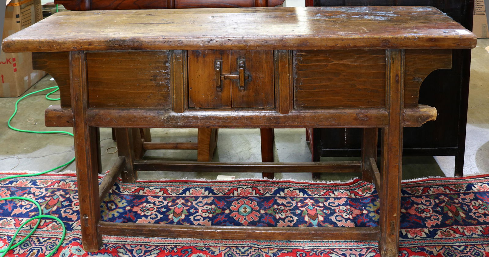 A Chinese console table having two doors (1 of 2)