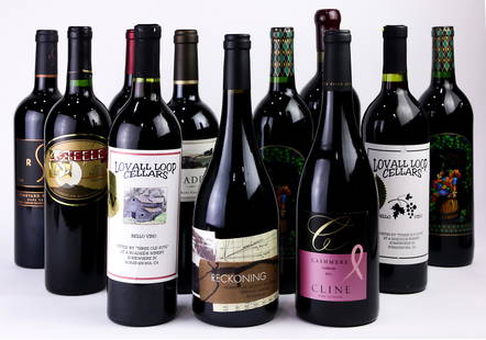 (lot of 11) A mostly California wine group: (lot of 11) A mostly California wine group, consisting of a Torretta Artiste Nebbiolo blend, Robert Sinskey Vineyards 1998 Reserve Merlot, Onx Reckoning 2012, (2) Peachy Canyon 2005 Cirque du Vin Red