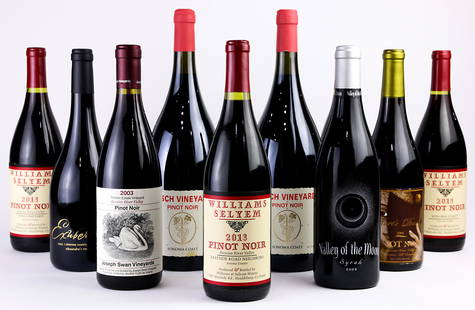 (lot of 11) A mostly California Pinot Noir wine group: (lot of 11) A mostly California Pinot Noir wine group, consisting of (2) 1.5L Hirsch Vineyards 2003 Sonoma Coast, (2) Williams Selyem 2013 Sonoma Coast, 2013 Russian River Valley Eastside Road