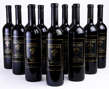 (lot of 11) Favero Sonoma Valley mostly Cabernet: (lot of 11) Favero Sonoma Valley mostly Cabernet Sauvignon wine group, consisting of (8) 1999 Parks Vineyard, 2005 Sonoma Valley, and (2) Sonoma Valley 2001 Parks Vineyard Merlot, each 750ml.