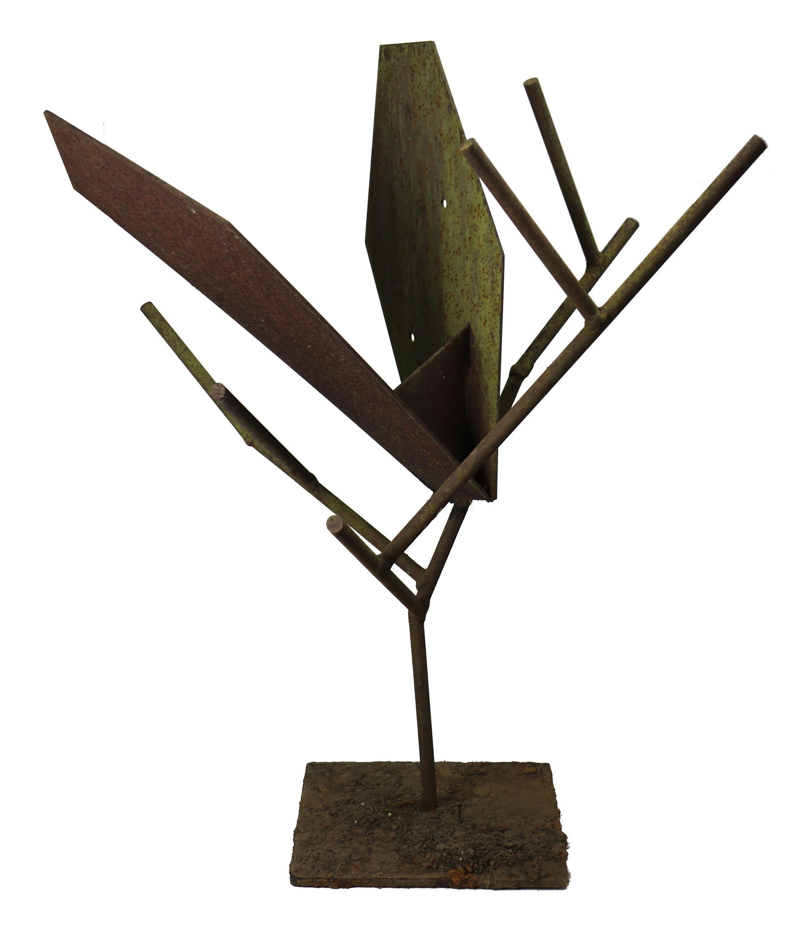 Scultpure, David Kimball Anderson: David Kimball Anderson (American, b. 1946), "Folded Paper Lantern," 1980, welded steel, overall: 39.5"h x 36"w x 31"d. Provenance: Purchased from Exchange Gallery and Sculpture Garden (San Francisco,