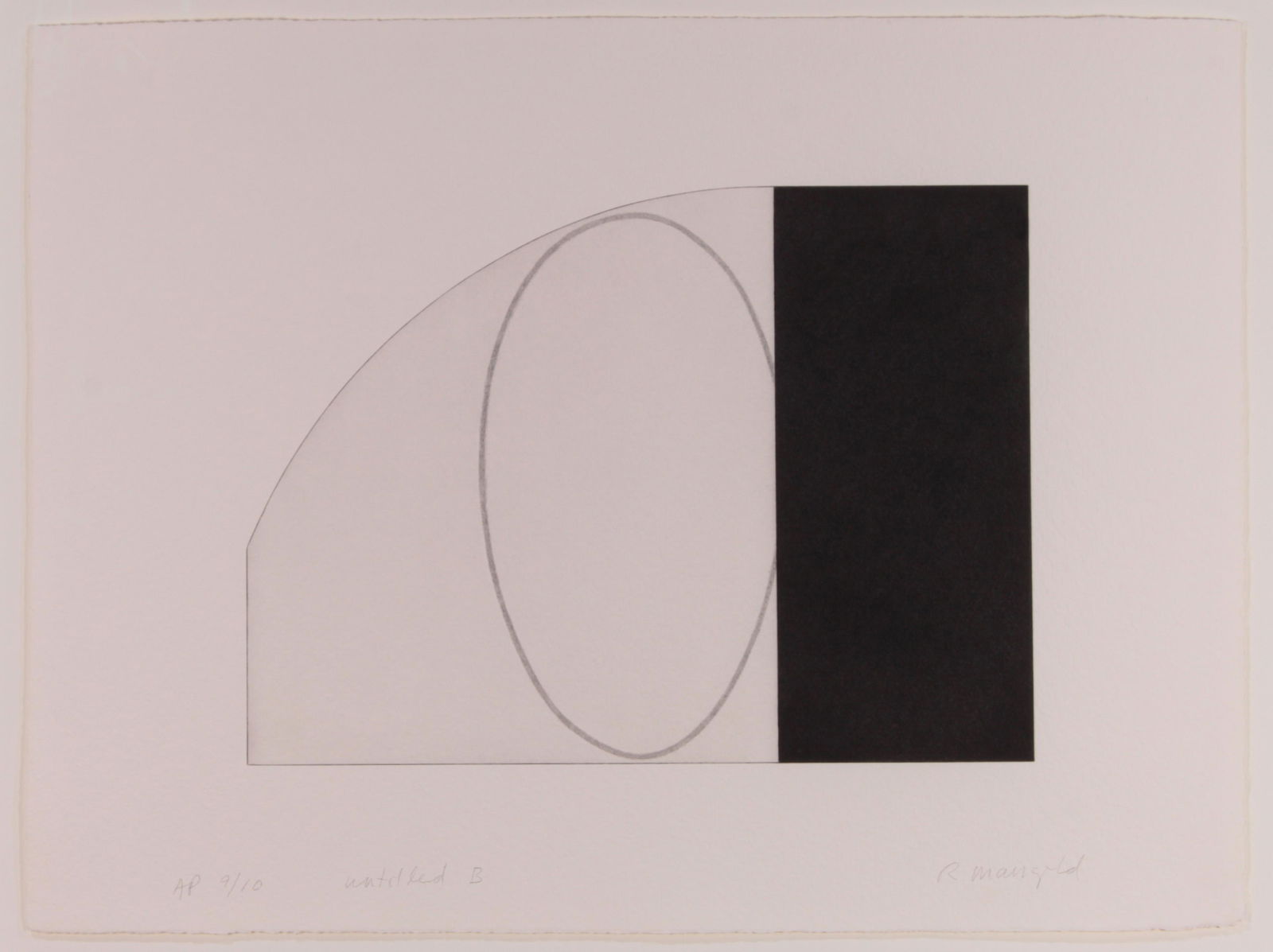Print, Robert Mangold: Robert Mangold (American, b. 1937), "Untitled (B)," 1995, etching with aquatint, pencil signed lower right, titled lower center, edition A/P 9/10, sheet: 22.5"h x 30.25"w, overall (with frame): 28.25"