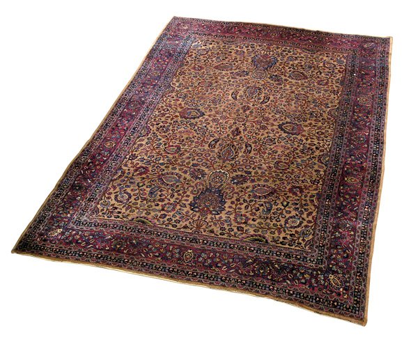 Semi-antique Persian Mashad rug carpet - 4
