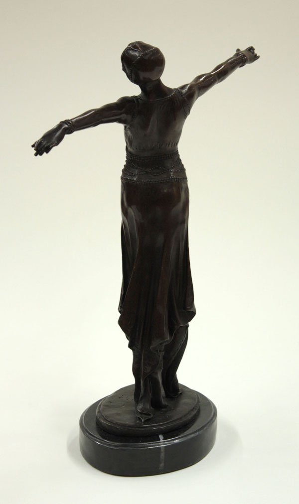 Bronze Art Deco Dancing Girl - 2