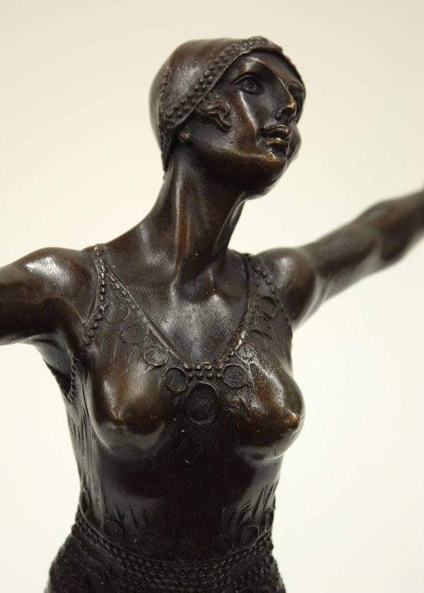Bronze Art Deco Dancing Girl - 3