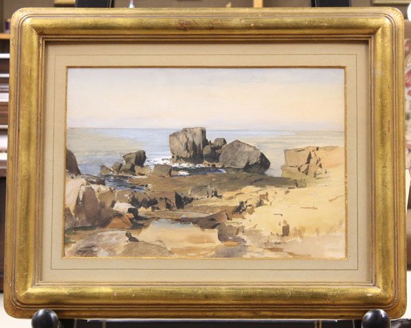 Watercolor, Coastal Landscape