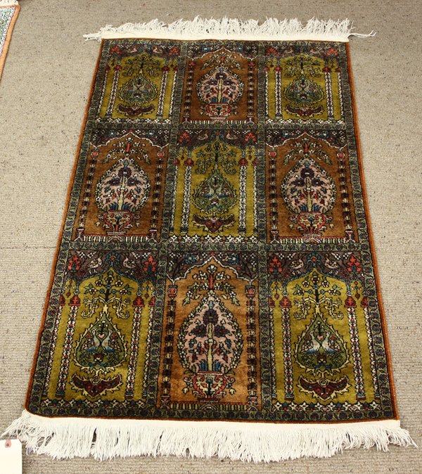 Persian-Inspired Silk Rug/Cotton Rug