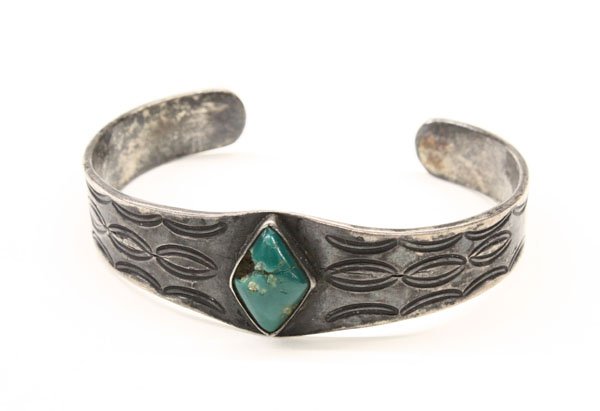 Navajo silver bracelets turquoise - 3