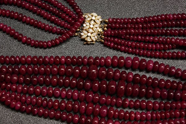 Rondelle ruby bead necklace - 2
