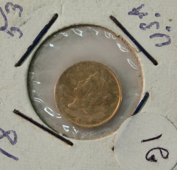 1853P 1 dollar Liberty head gold coin - 2
