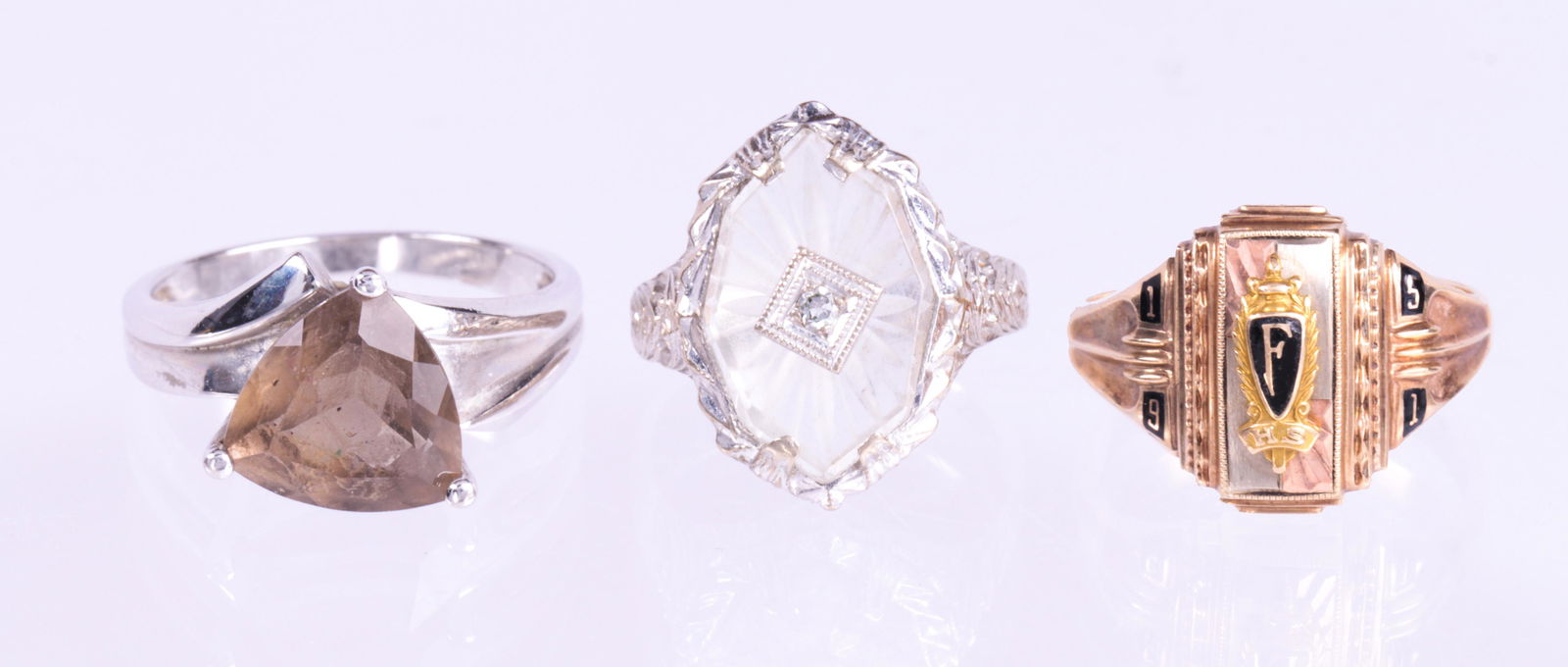 (Lot of 3) Multi-stone, diamond, 10k, sterling silver (1 of 4)