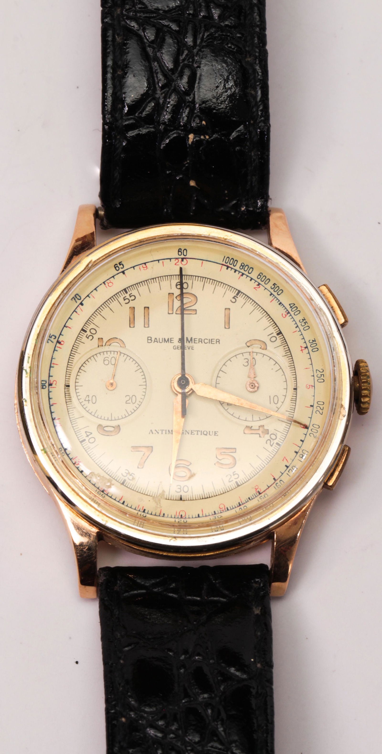 Baume & Mercier 18k yellow gold chronograph wristwatch (1 of 1)