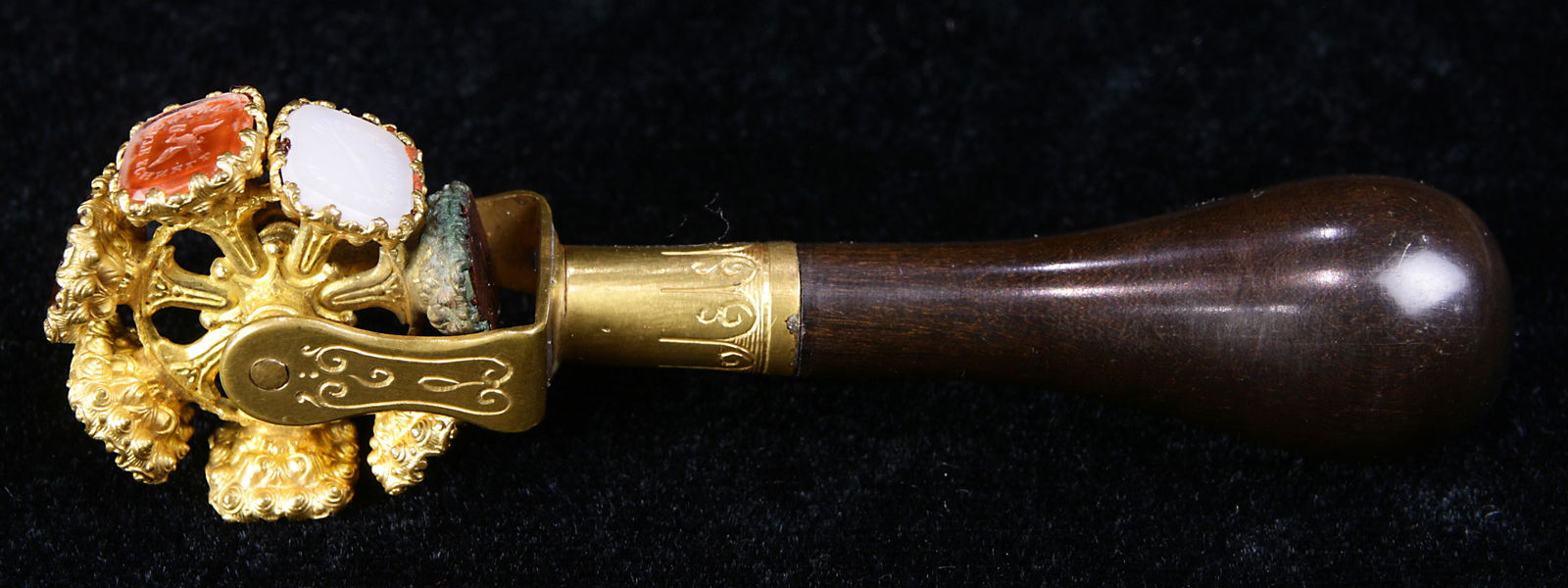 Continental rotary wax seal with multicolored stone, (1 of 3)