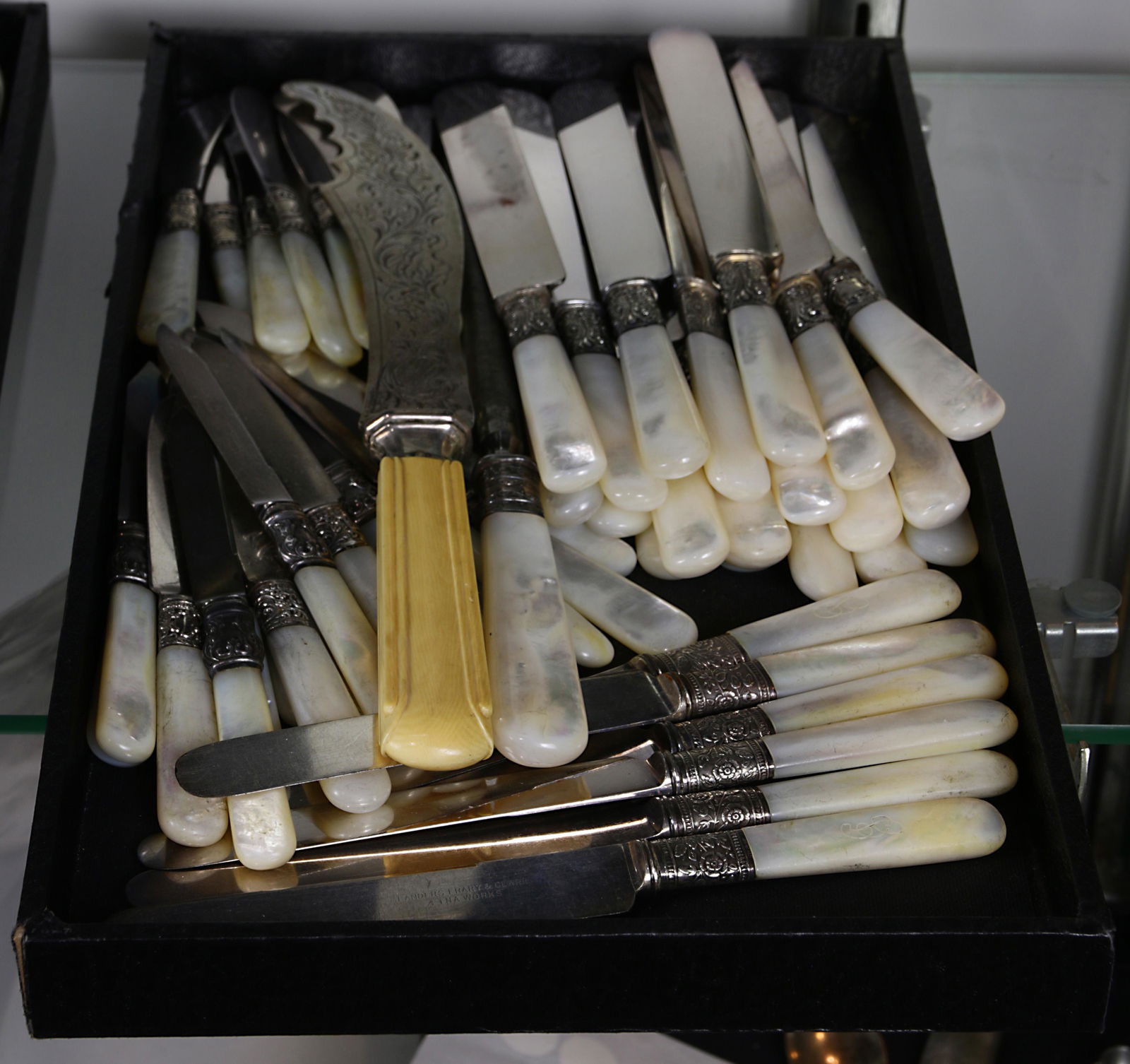 (55) Sterling and mother of pearl cutlery set (1 of 1)