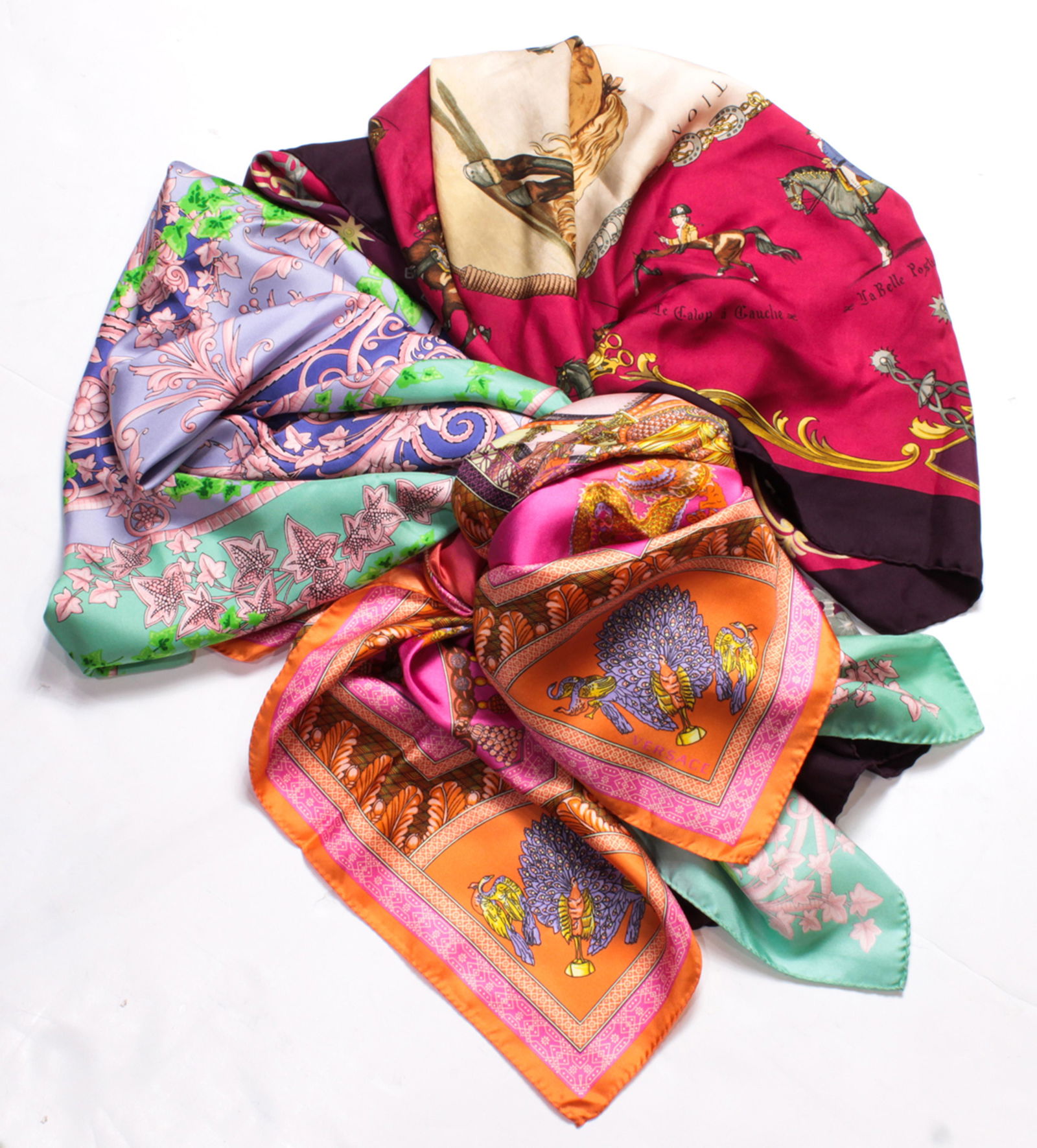 (Lot of 3) Three Versace silk scarves with various (1 of 5)