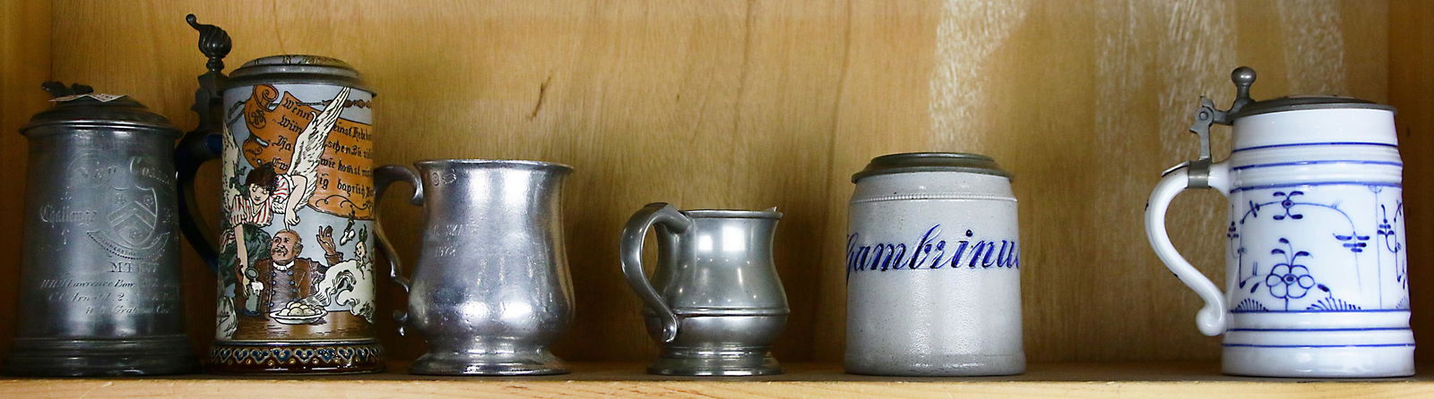 (lot of 6) Mettlach stein with flying beer angel #2089 (1 of 1)