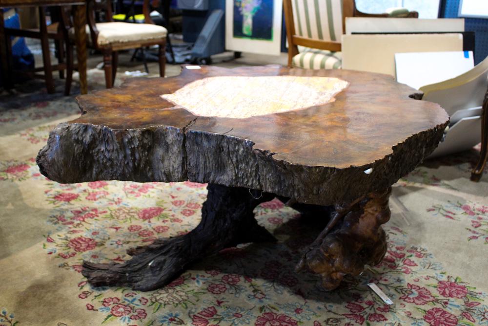 Custom burlwood low table (1 of 1)