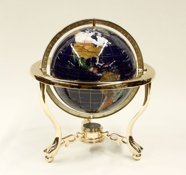 World Globe semi-precious stones
