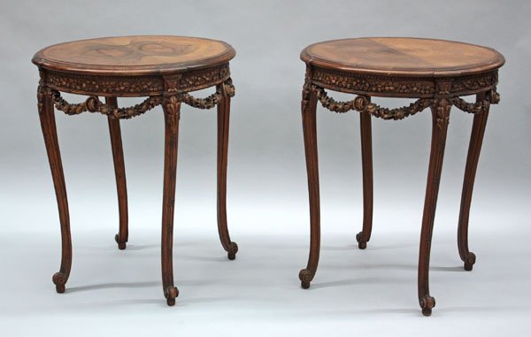 burl-walnut Louis XV style gueridon