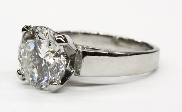 Diamond solitaire platinum ring - 3