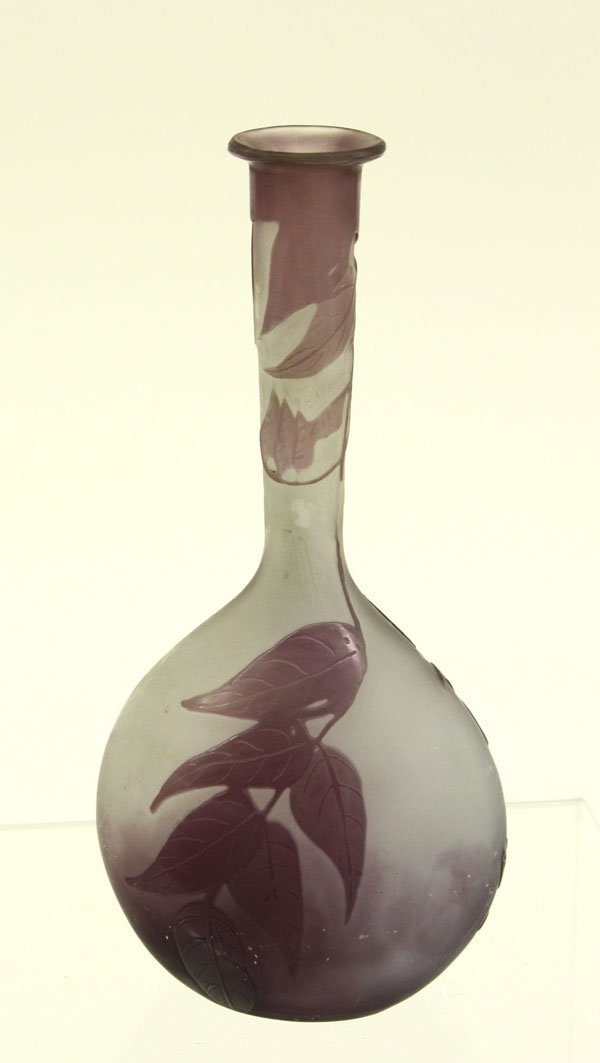 Galle style stick neck cameo vase - 2